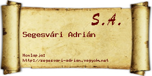 Segesvári Adrián névjegykártya