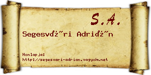 Segesvári Adrián névjegykártya
